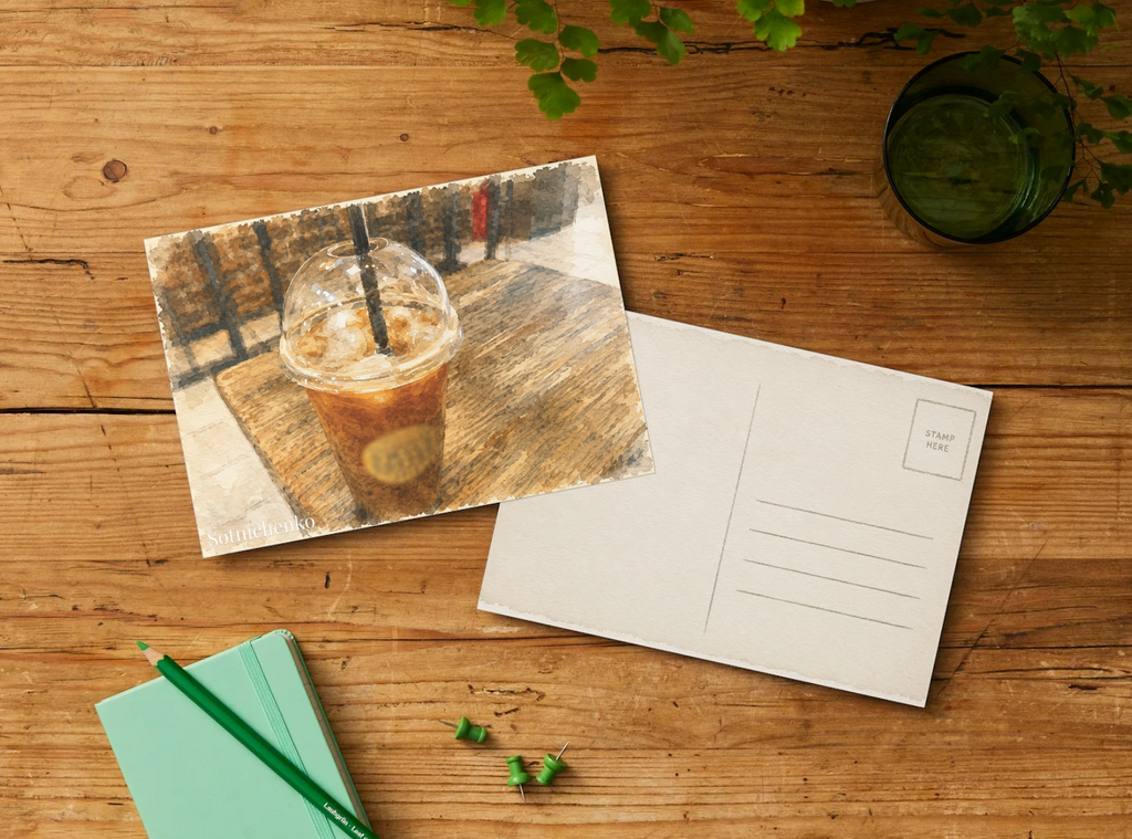 Iced Coffee Break — Cozy Printable Postcard