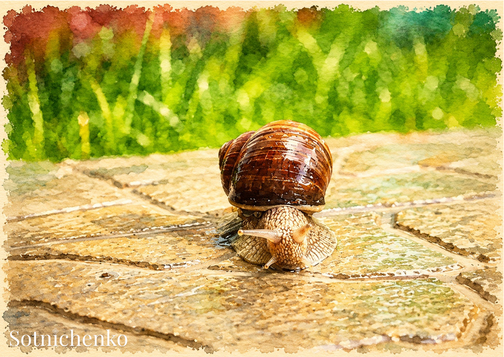 Slow Little Traveler — Vintage Printable Postcard