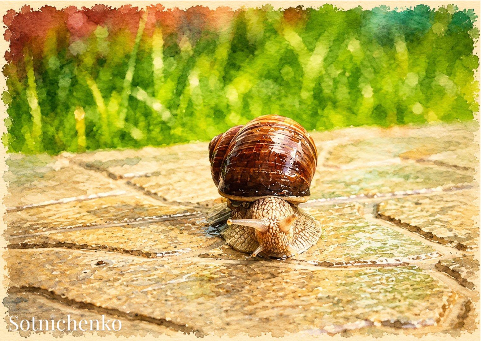 Slow Little Traveler — Vintage Printable Postcard