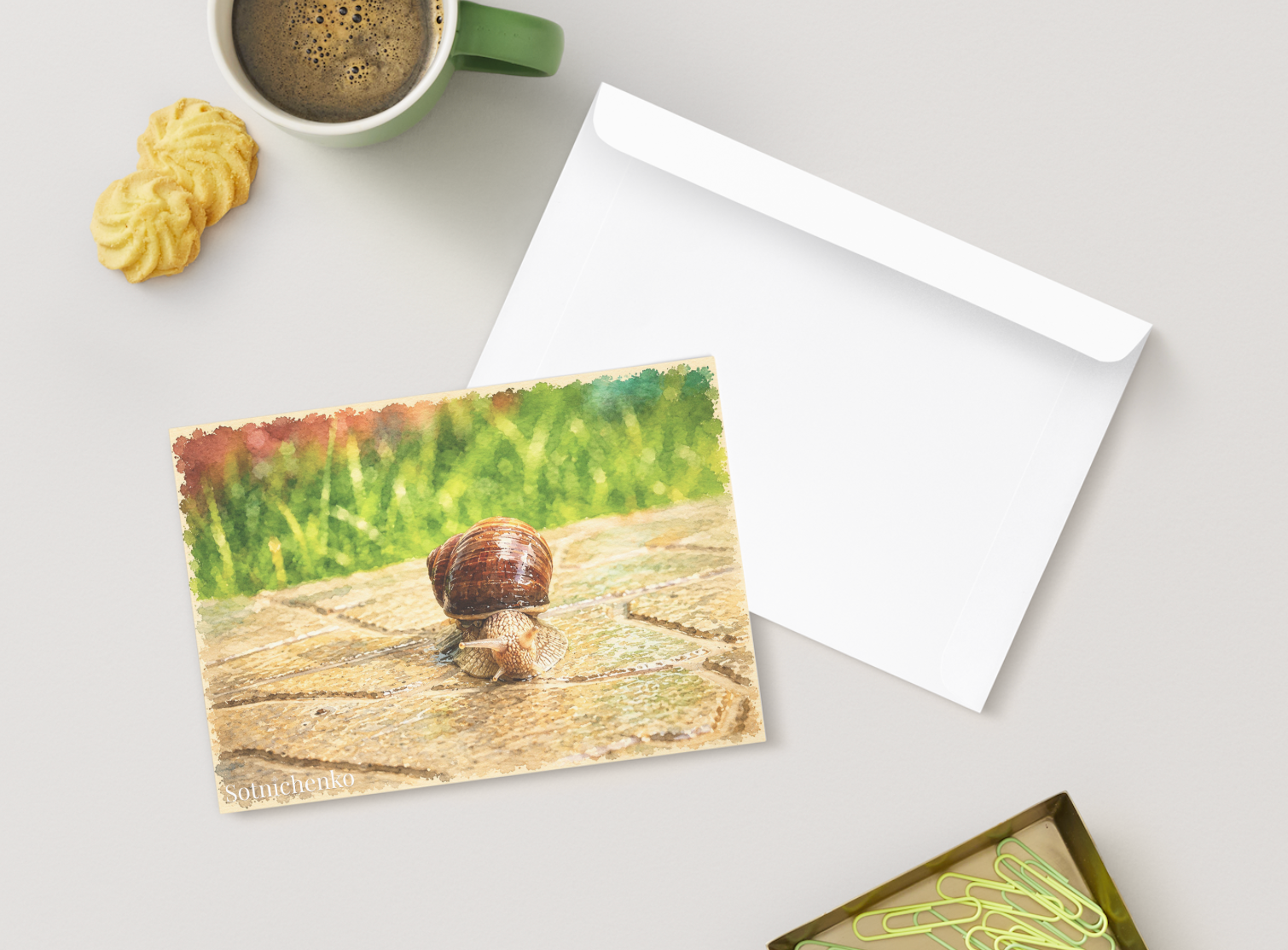 Slow Little Traveler — Vintage Printable Postcard