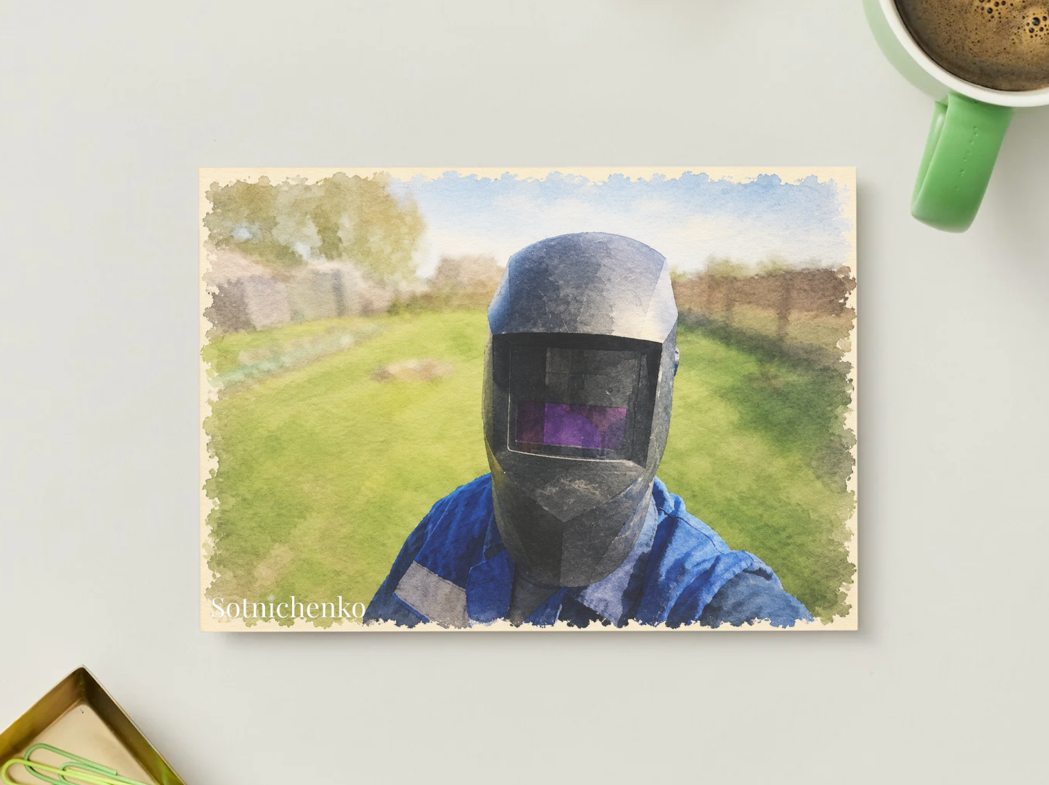 Behind the Mask — Vintage Printable Postcard