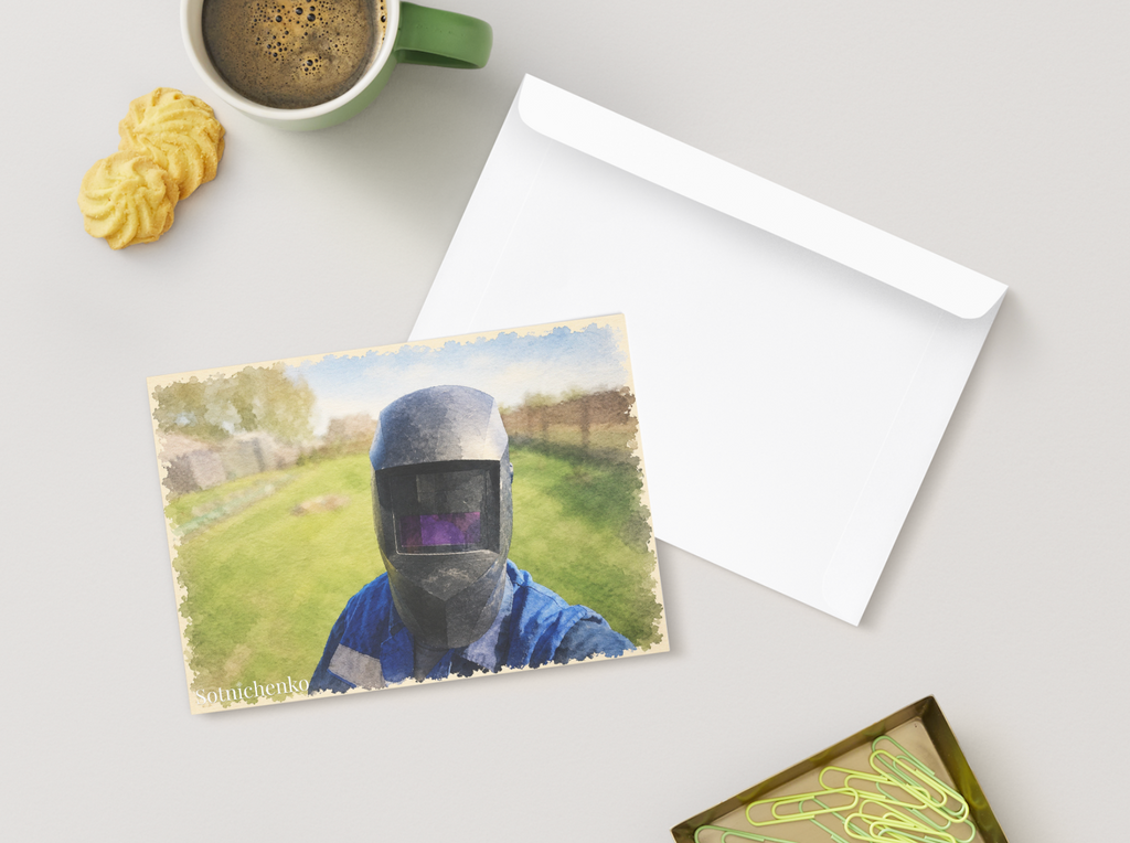 Behind the Mask — Vintage Printable Postcard