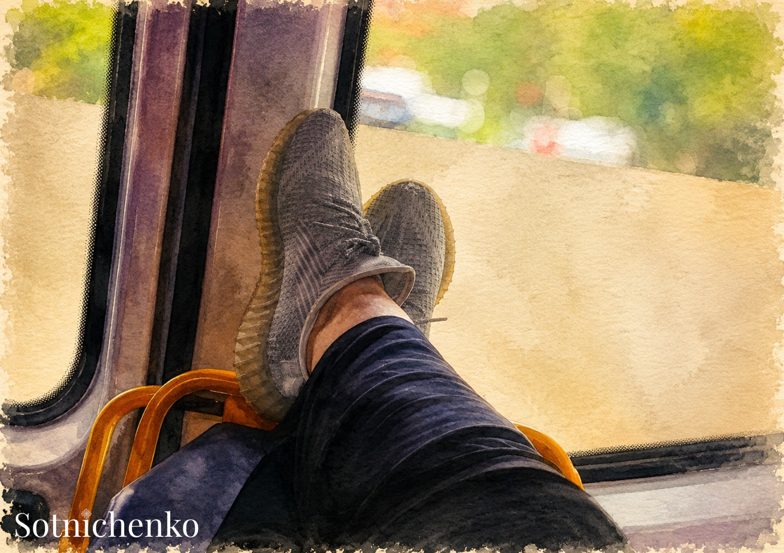 On the Way — Vintage Printable Postcard