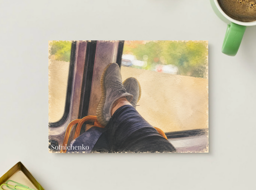On the Way — Vintage Printable Postcard