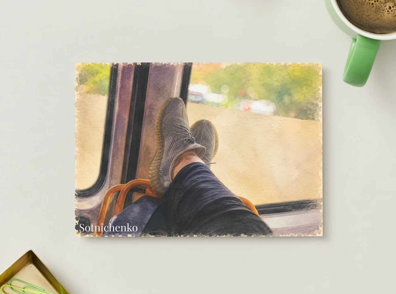 On the Way — Vintage Printable Postcard
