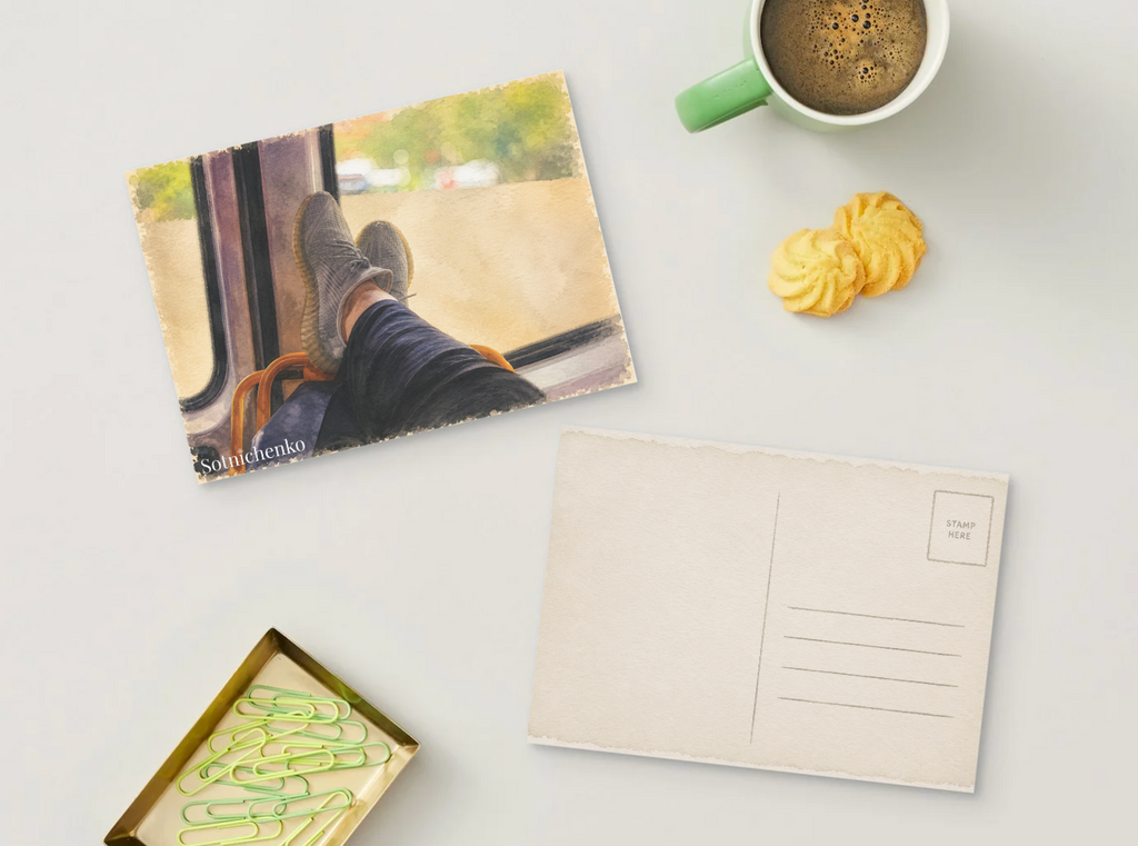 On the Way — Vintage Printable Postcard