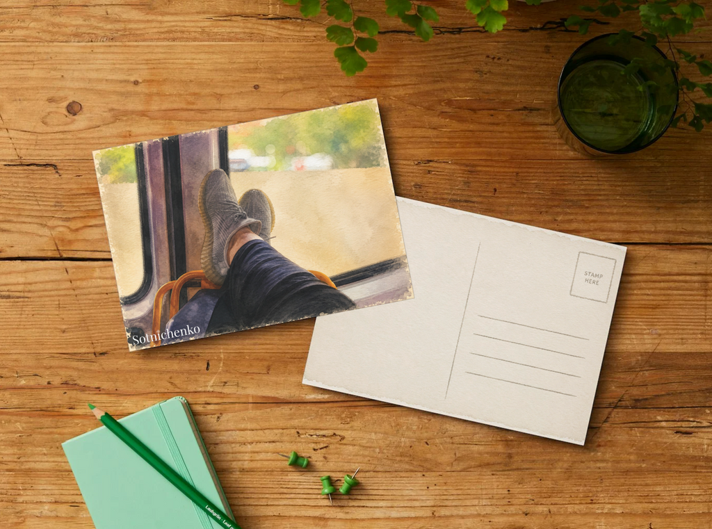 On the Way — Vintage Printable Postcard