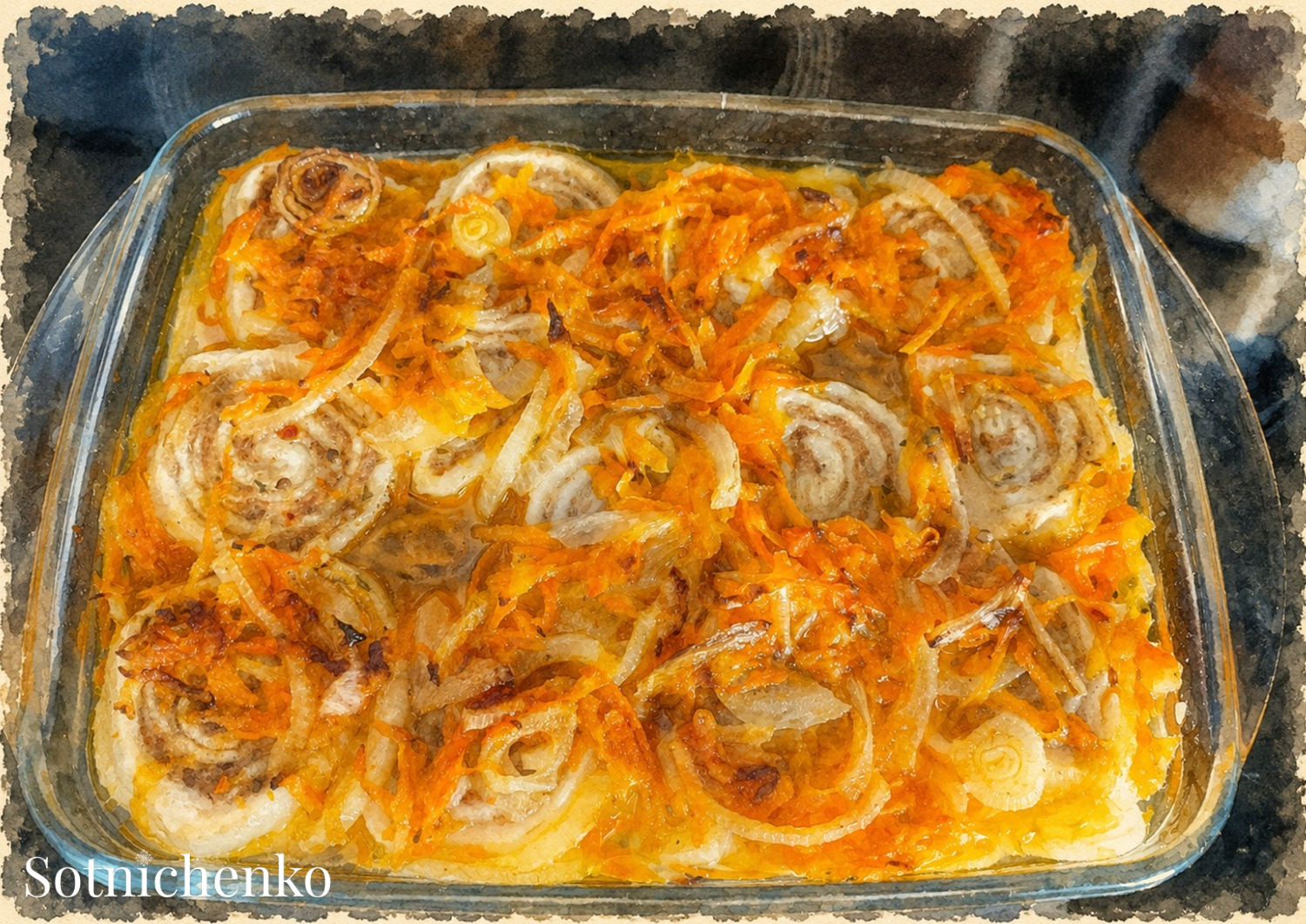 Sunday Casserole — Vintage Printable Postcard