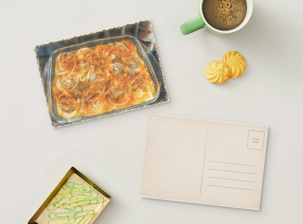 Sunday Casserole — Vintage Printable Postcard