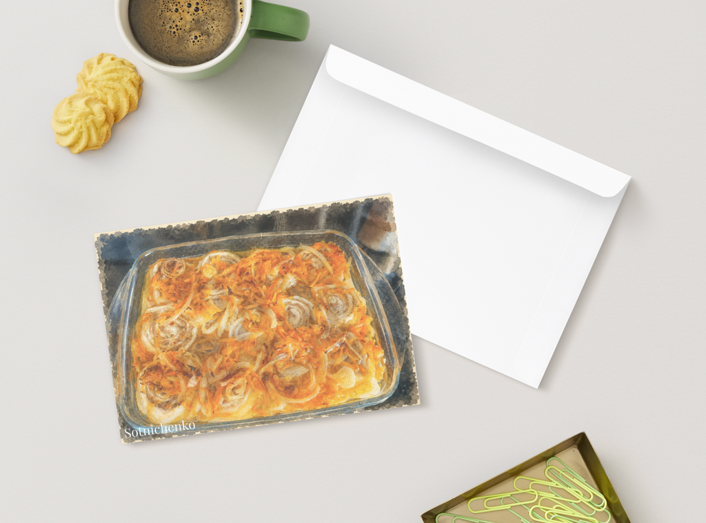 Sunday Casserole — Vintage Printable Postcard