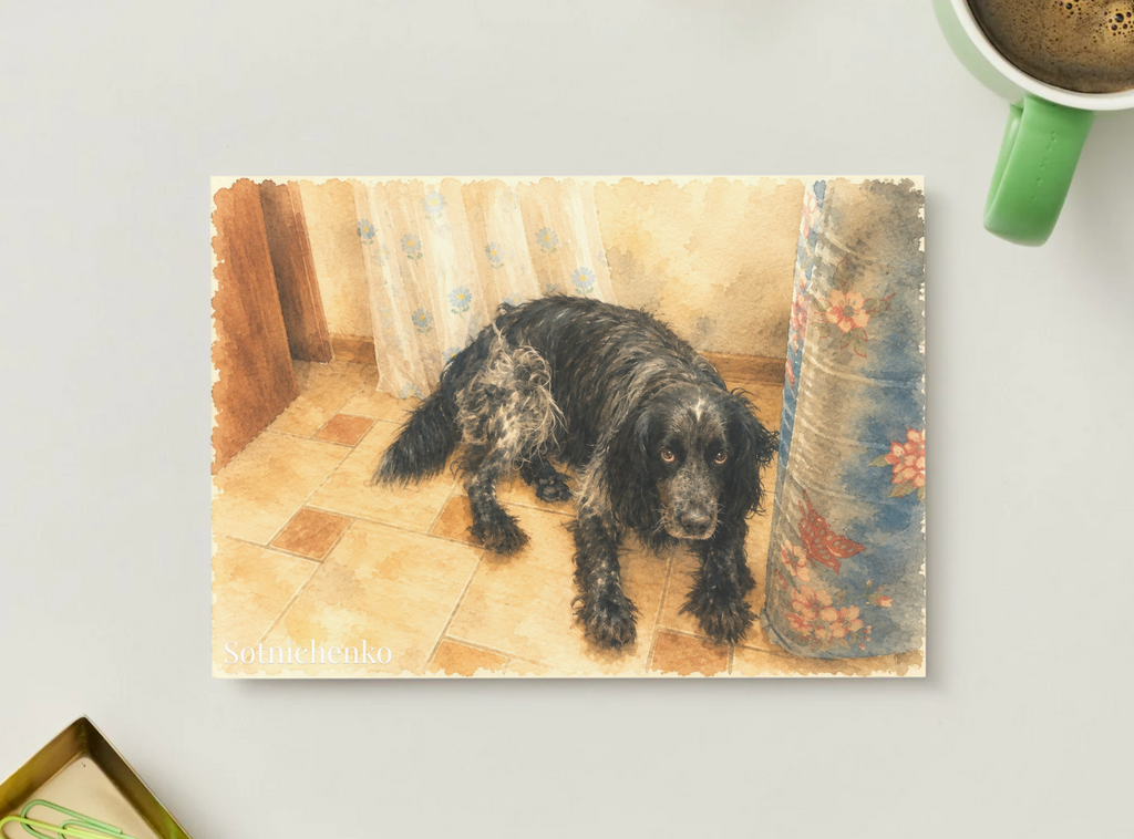 Patient Eyes — Vintage Printable Postcard