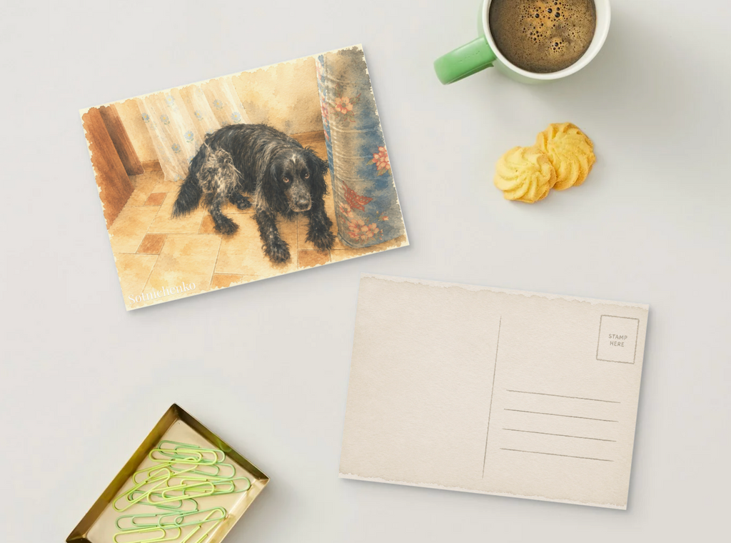 Patient Eyes — Vintage Printable Postcard
