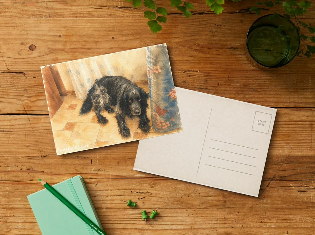 Patient Eyes — Vintage Printable Postcard