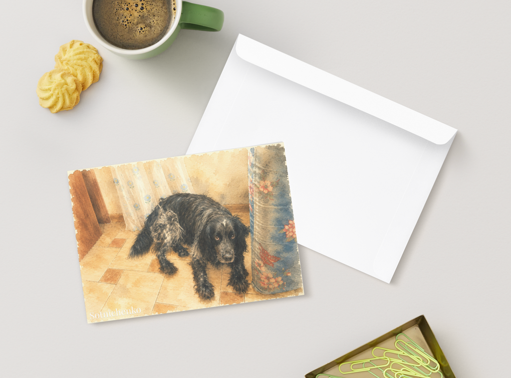 Patient Eyes — Vintage Printable Postcard
