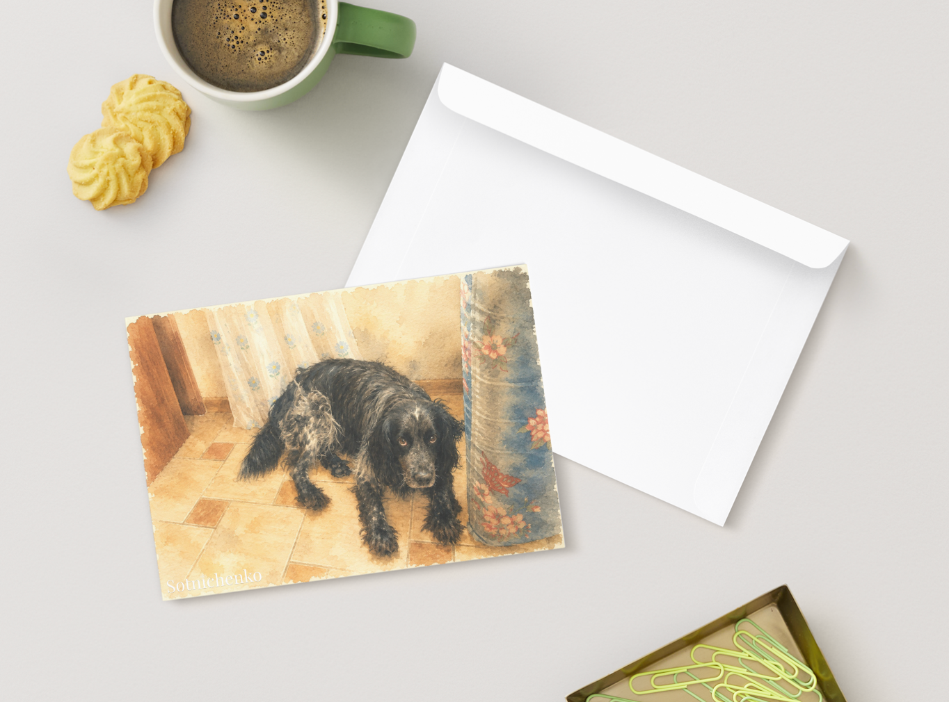 Patient Eyes — Vintage Printable Postcard