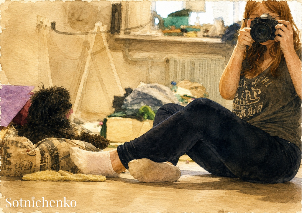 Captured at Home — Vintage Printable Postcard