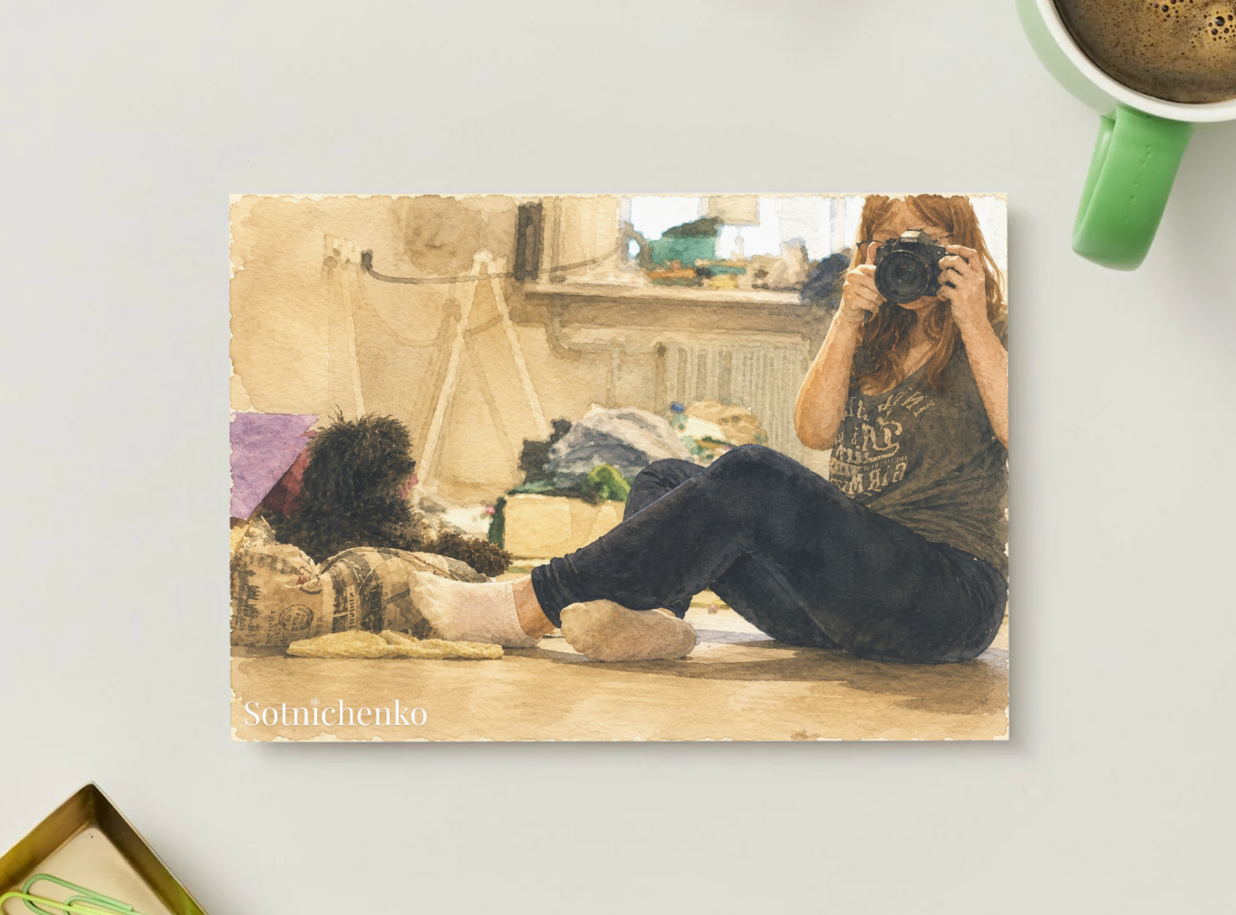 Captured at Home — Vintage Printable Postcard