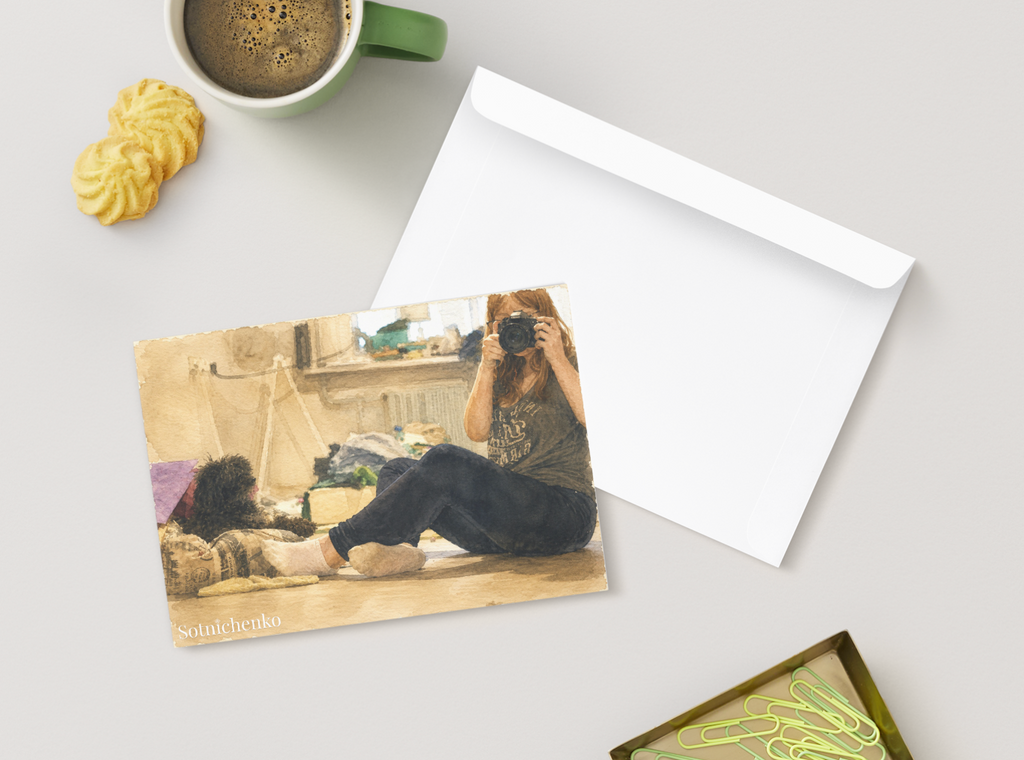 Captured at Home — Vintage Printable Postcard