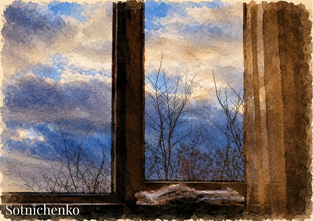 Winter Window — Cozy Printable Postcard
