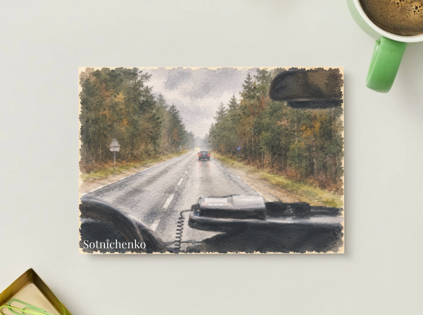 Long Road Home — Vintage Printable Postcard