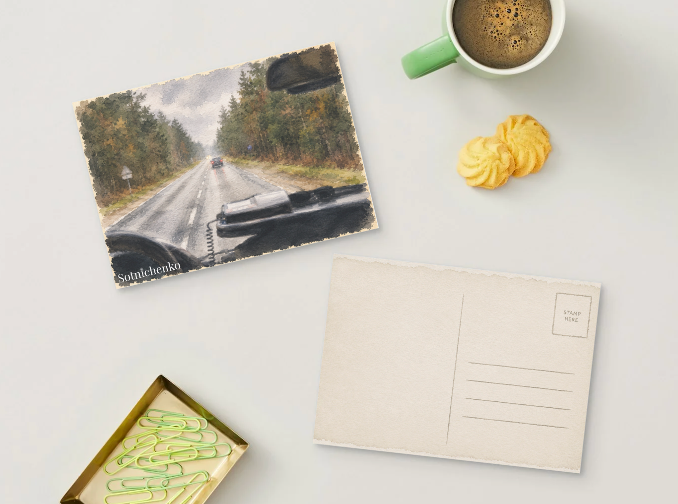 Long Road Home — Vintage Printable Postcard