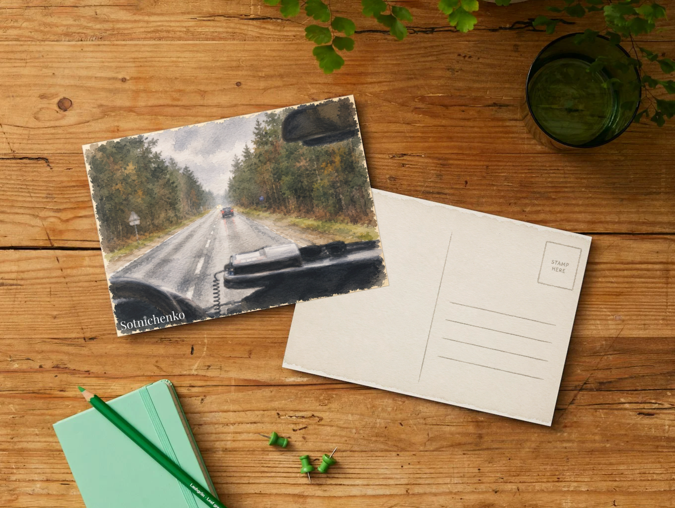 Long Road Home — Vintage Printable Postcard