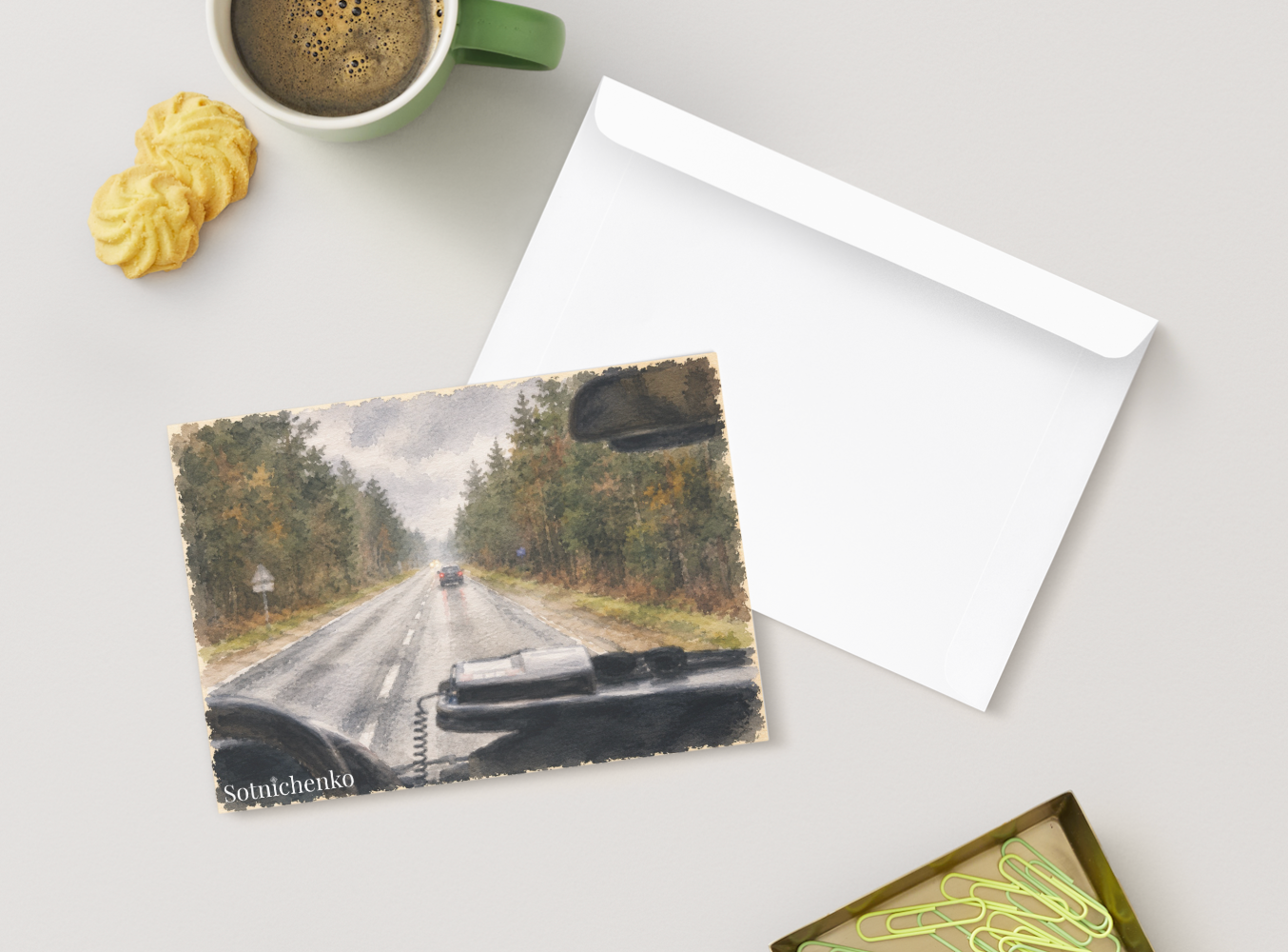 Long Road Home — Vintage Printable Postcard