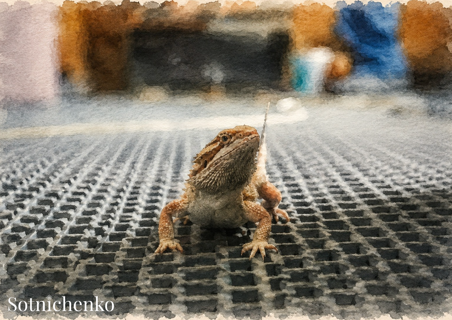 Tiny Dragon — Reptile Printable Postcard