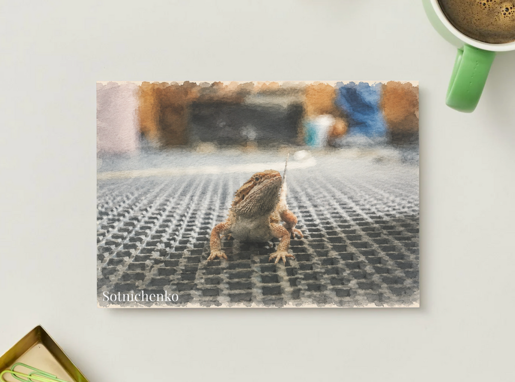 Tiny Dragon — Reptile Printable Postcard