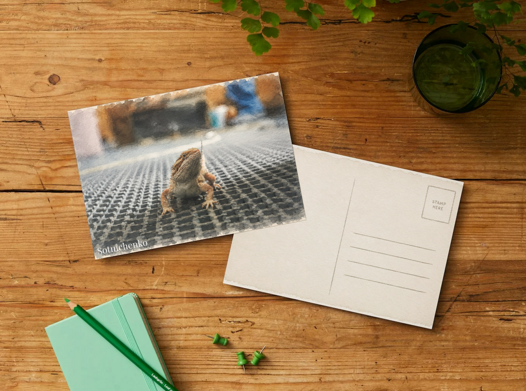 Tiny Dragon — Reptile Printable Postcard