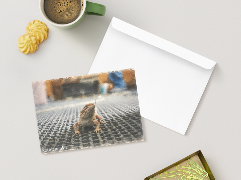 Tiny Dragon — Reptile Printable Postcard
