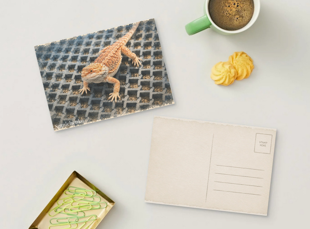 Scaled Little Boss — Reptile Printable Postcard