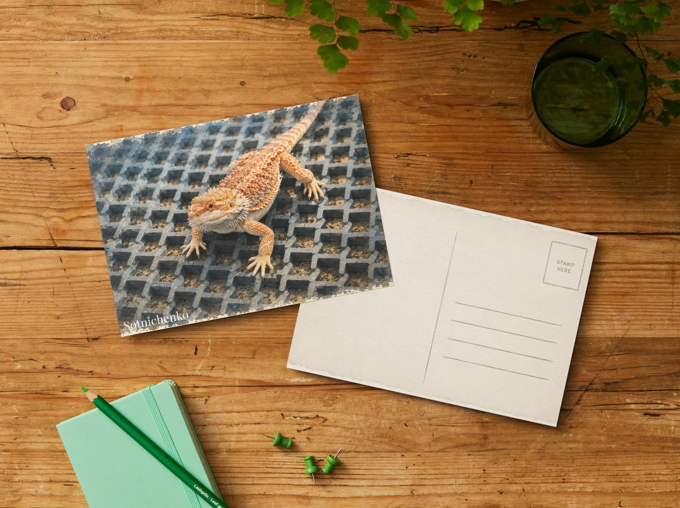 Scaled Little Boss — Reptile Printable Postcard