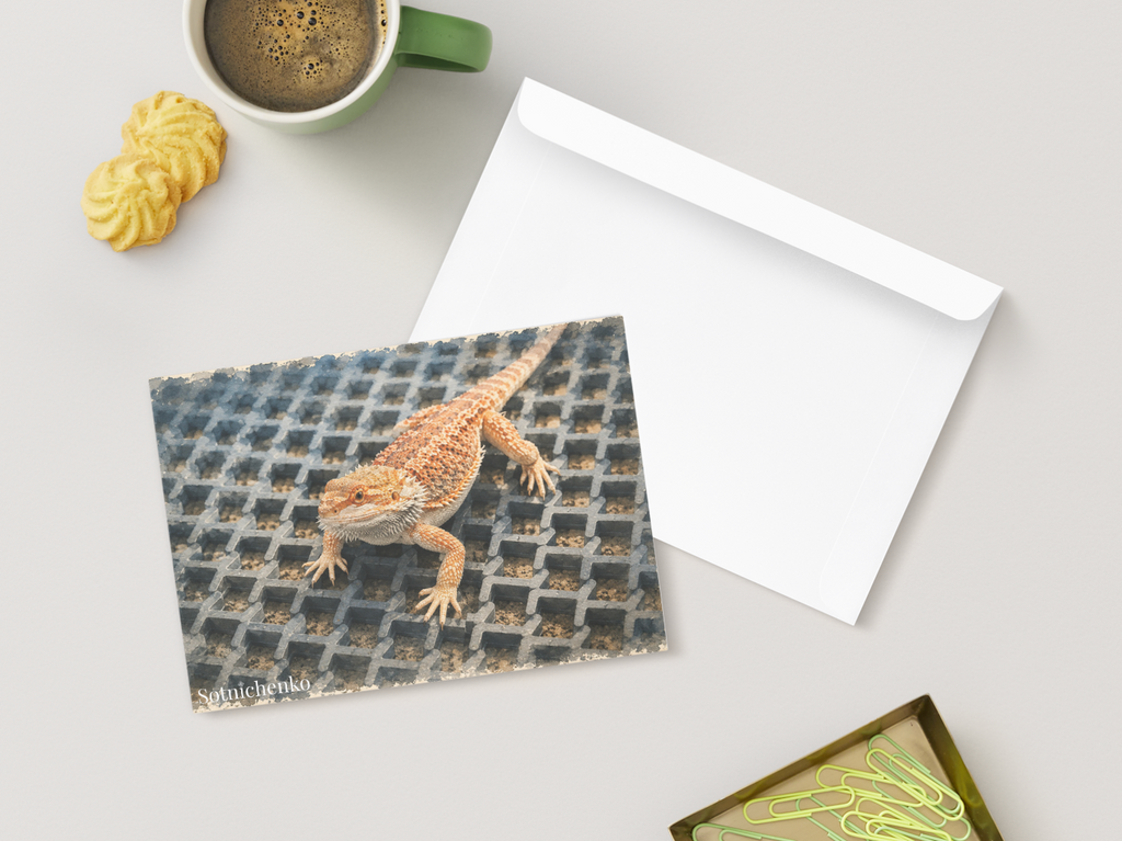 Scaled Little Boss — Reptile Printable Postcard