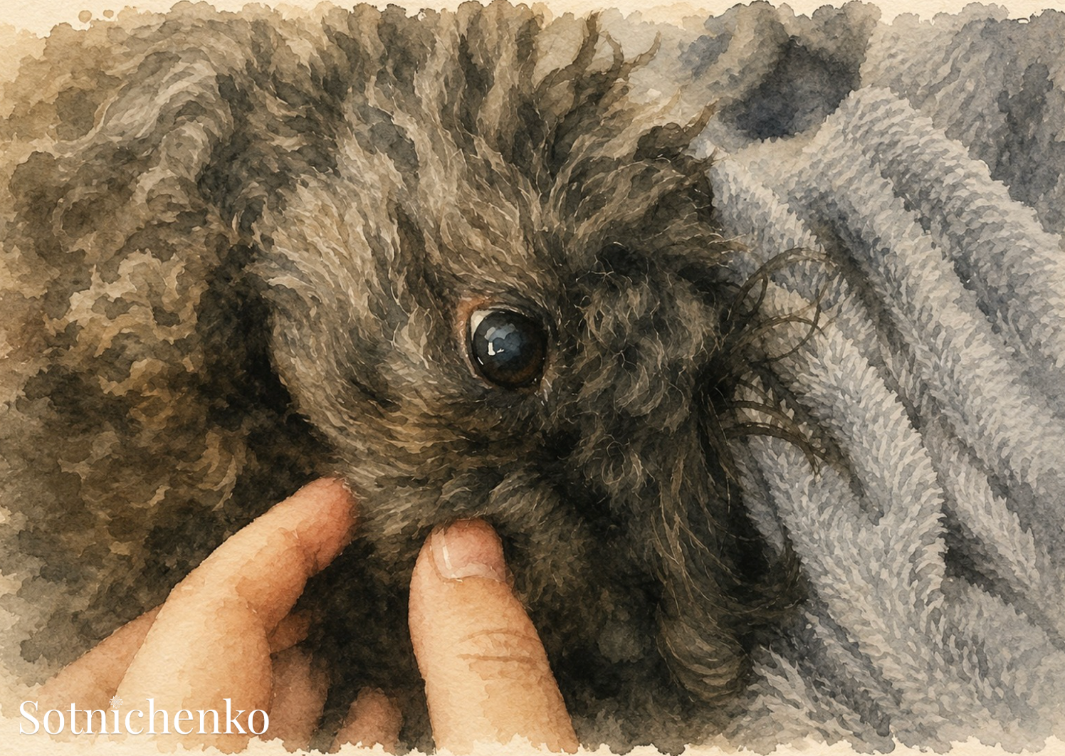 Curly Little Soul — Vintage Printable Postcard