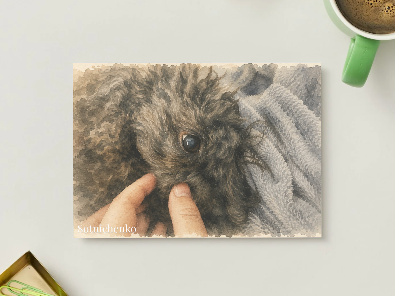 Curly Little Soul — Vintage Printable Postcard