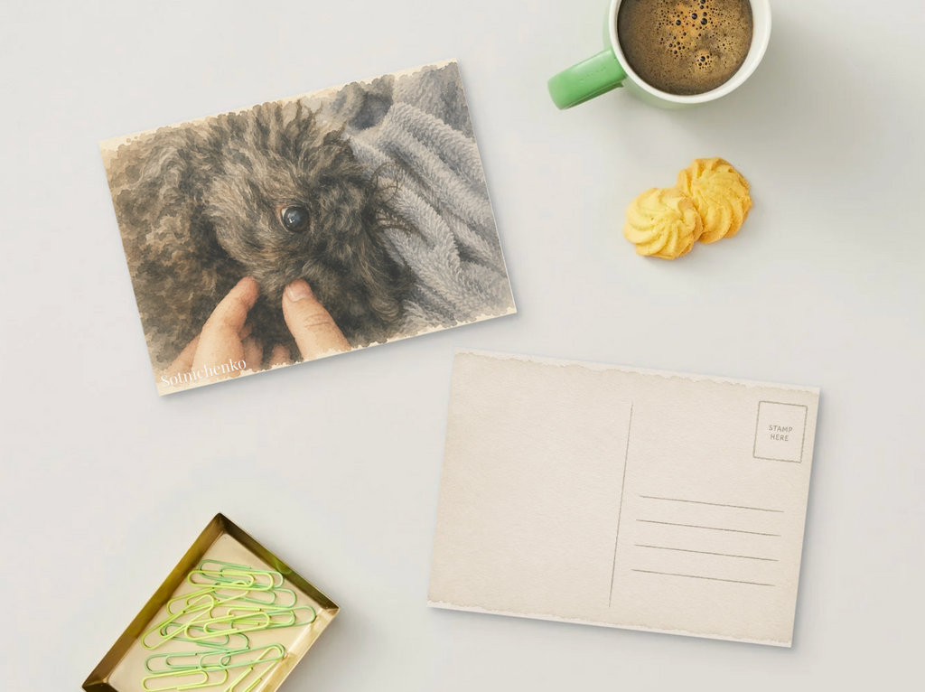 Curly Little Soul — Vintage Printable Postcard