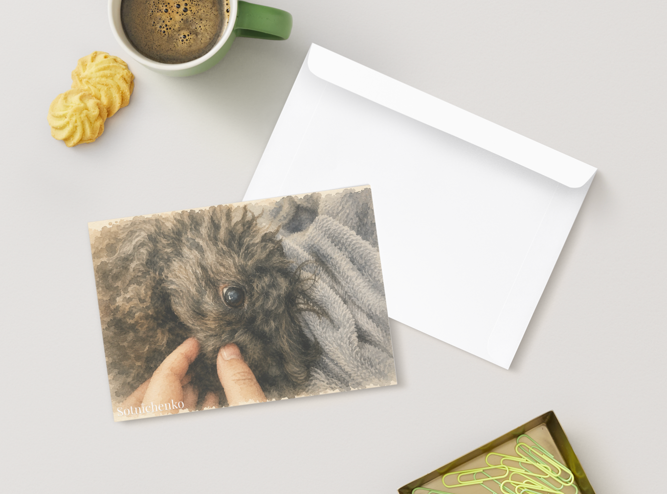 Curly Little Soul — Vintage Printable Postcard