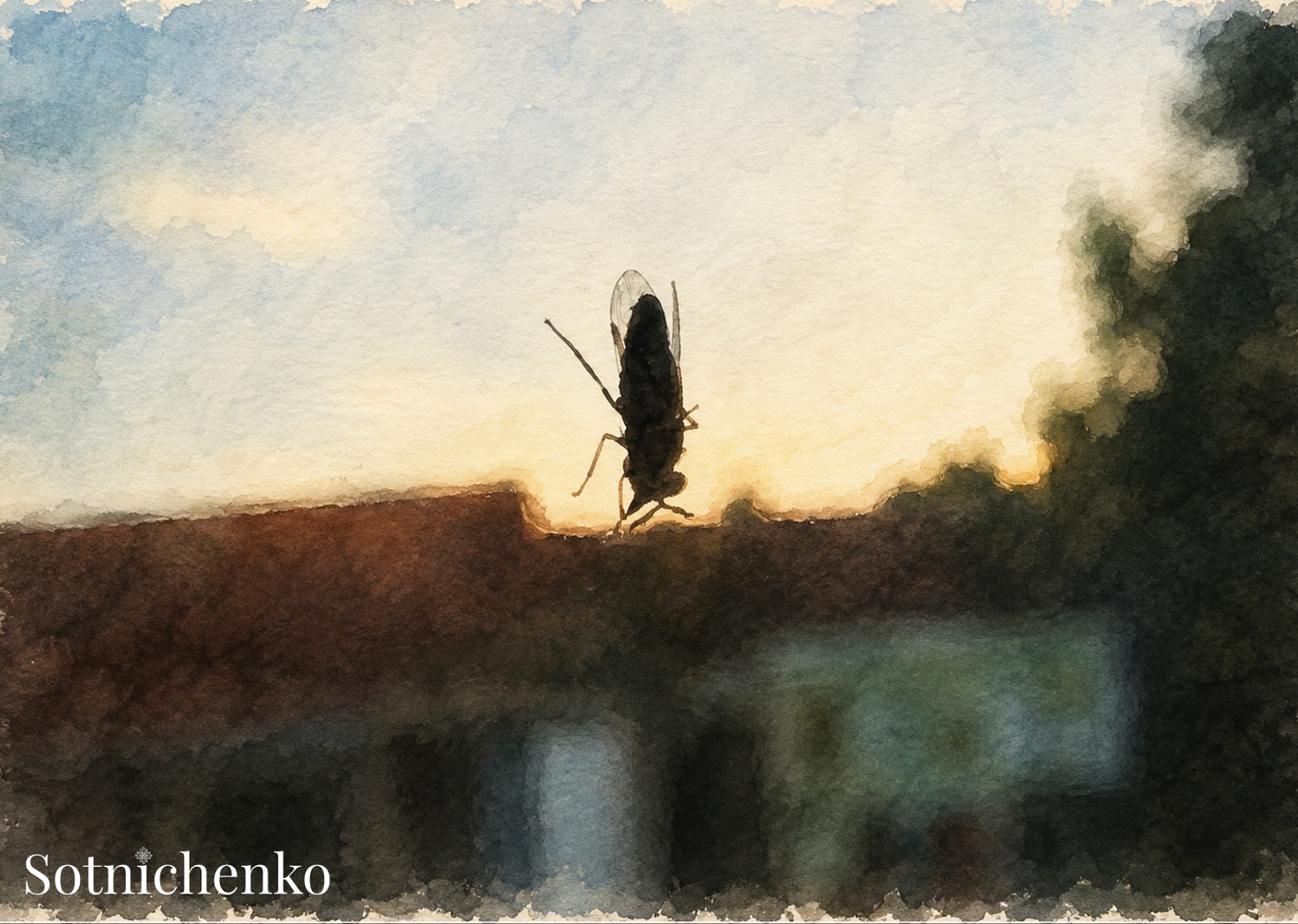 Window Guest — Vintage Printable Postcard