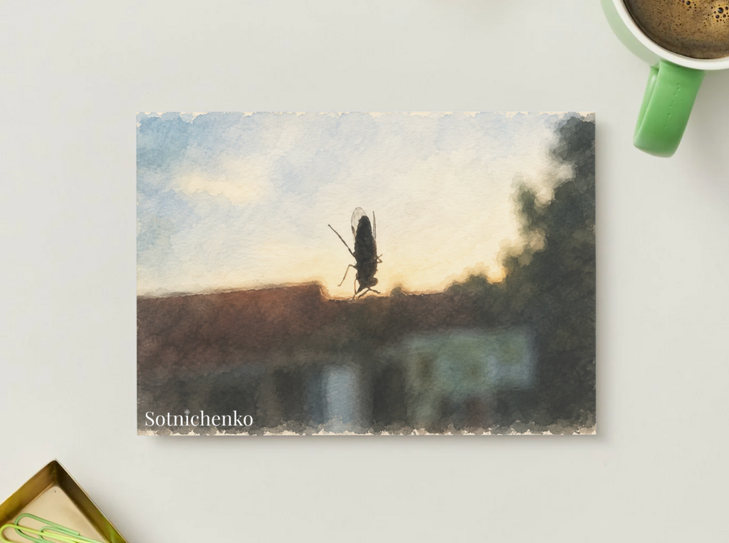 Window Guest — Vintage Printable Postcard