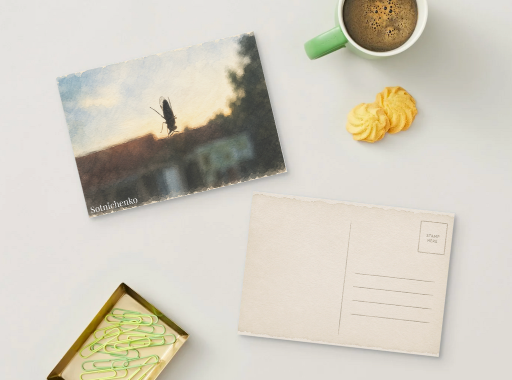 Window Guest — Vintage Printable Postcard