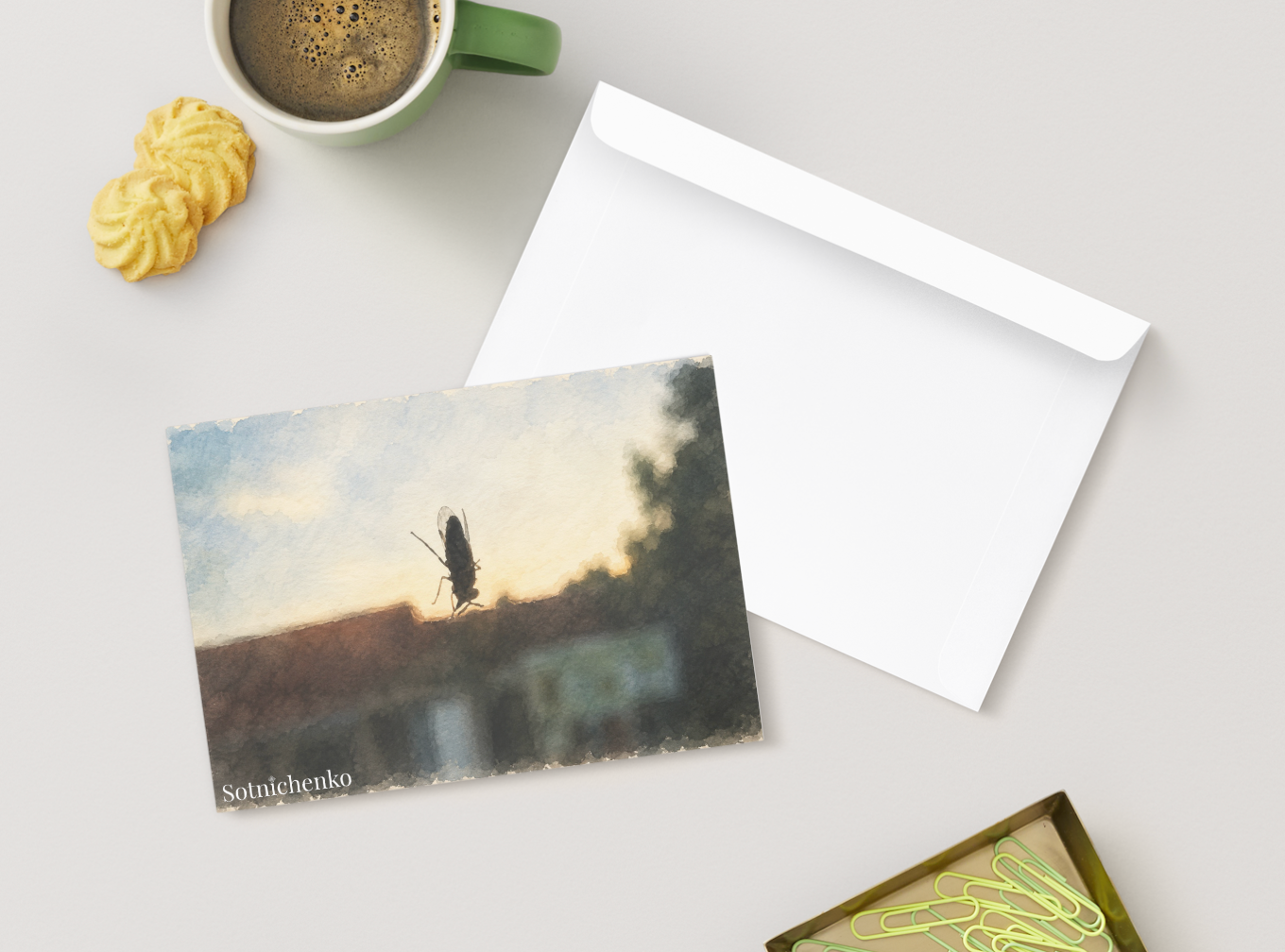 Window Guest — Vintage Printable Postcard