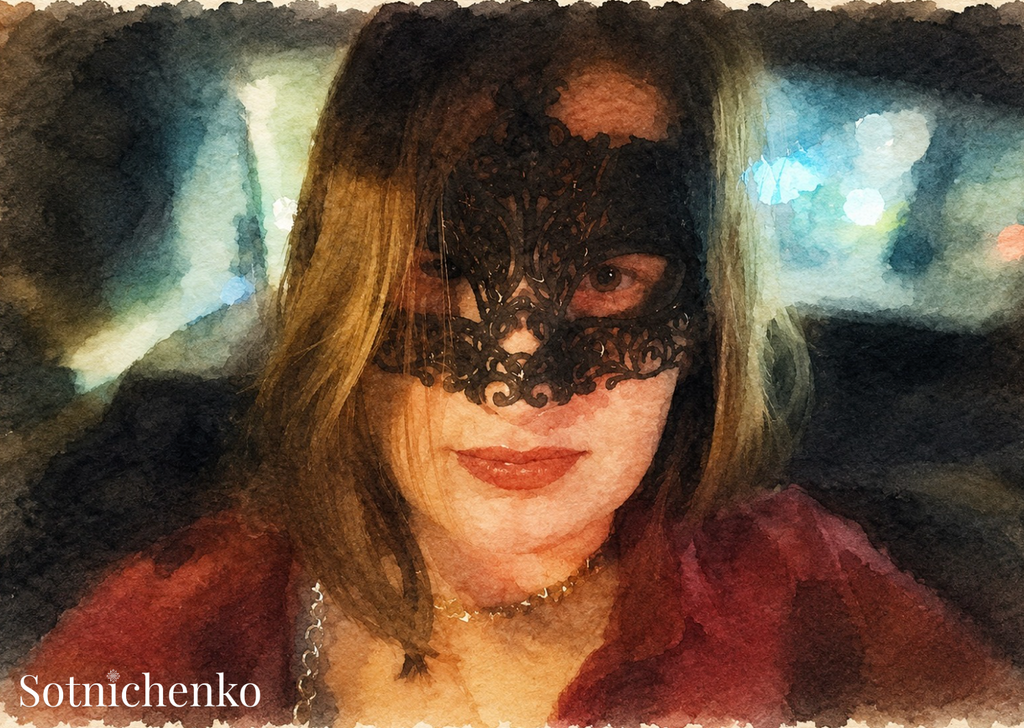 Velvet Mask — Vintage Printable Postcard