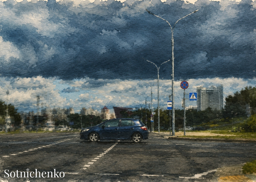 Before the Rain — Vintage Urban Postcard
