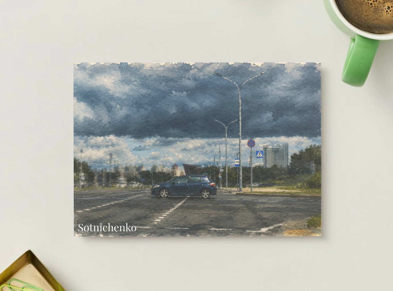 Before the Rain — Vintage Urban Postcard