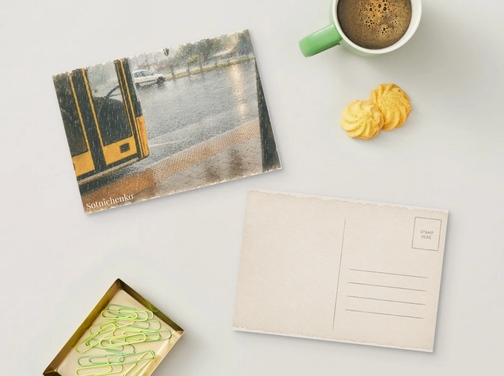 Between Stops — Rainy City Postcard