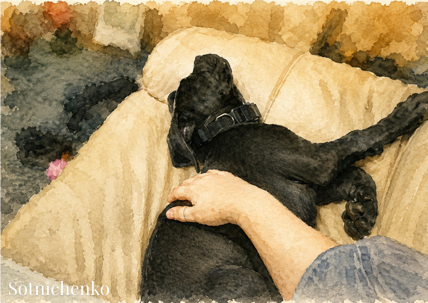 Safe With You — Dog Printable Postcard