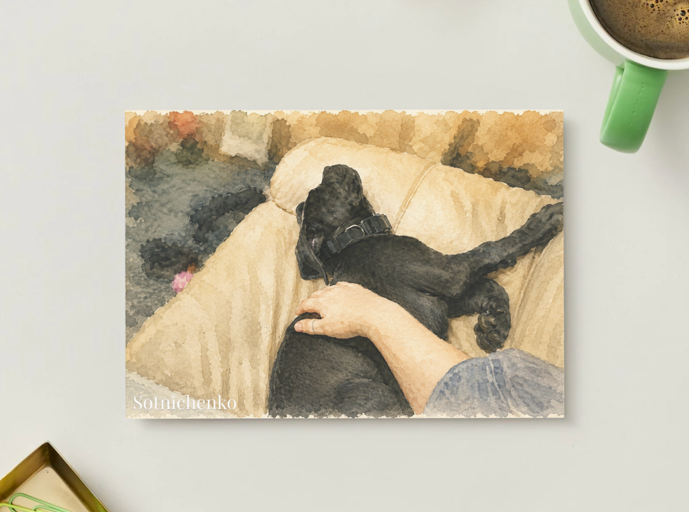 Safe With You — Dog Printable Postcard