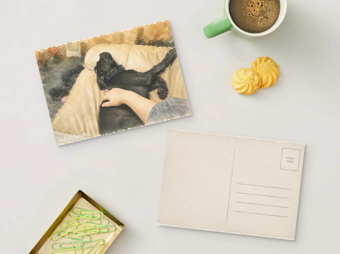 Safe With You — Dog Printable Postcard