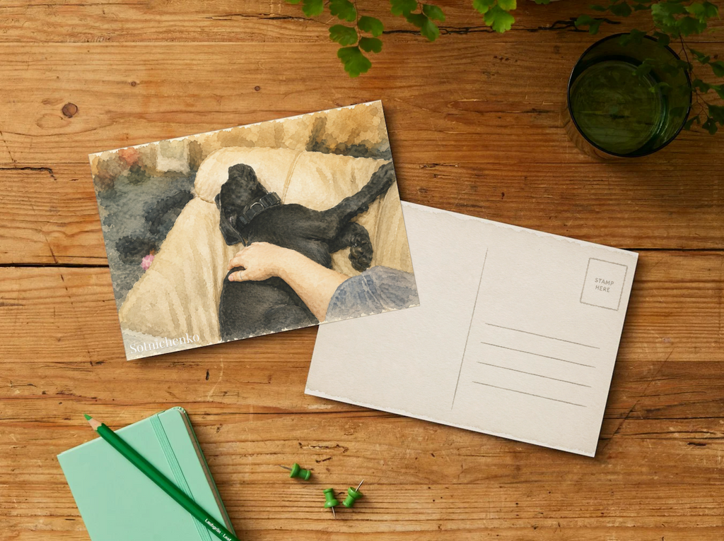 Safe With You — Dog Printable Postcard